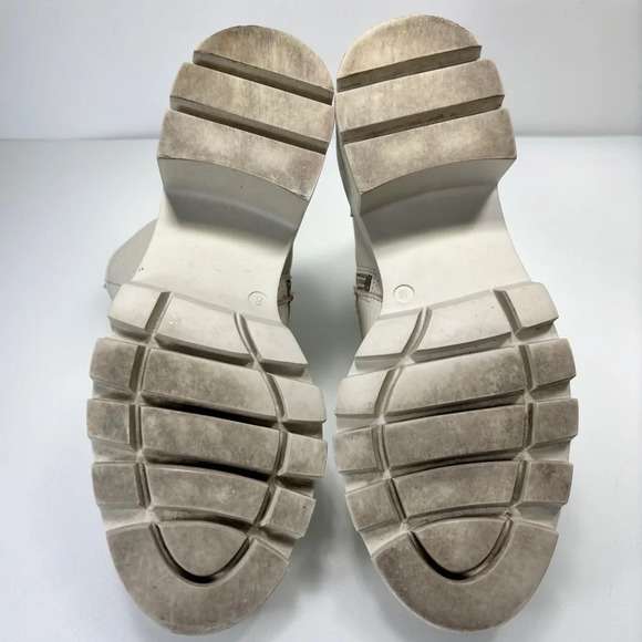 Antonio de Faria Lola Cream White Leather Lugged Sole Chelsea Boot Size 8 - Picture 11 of 12